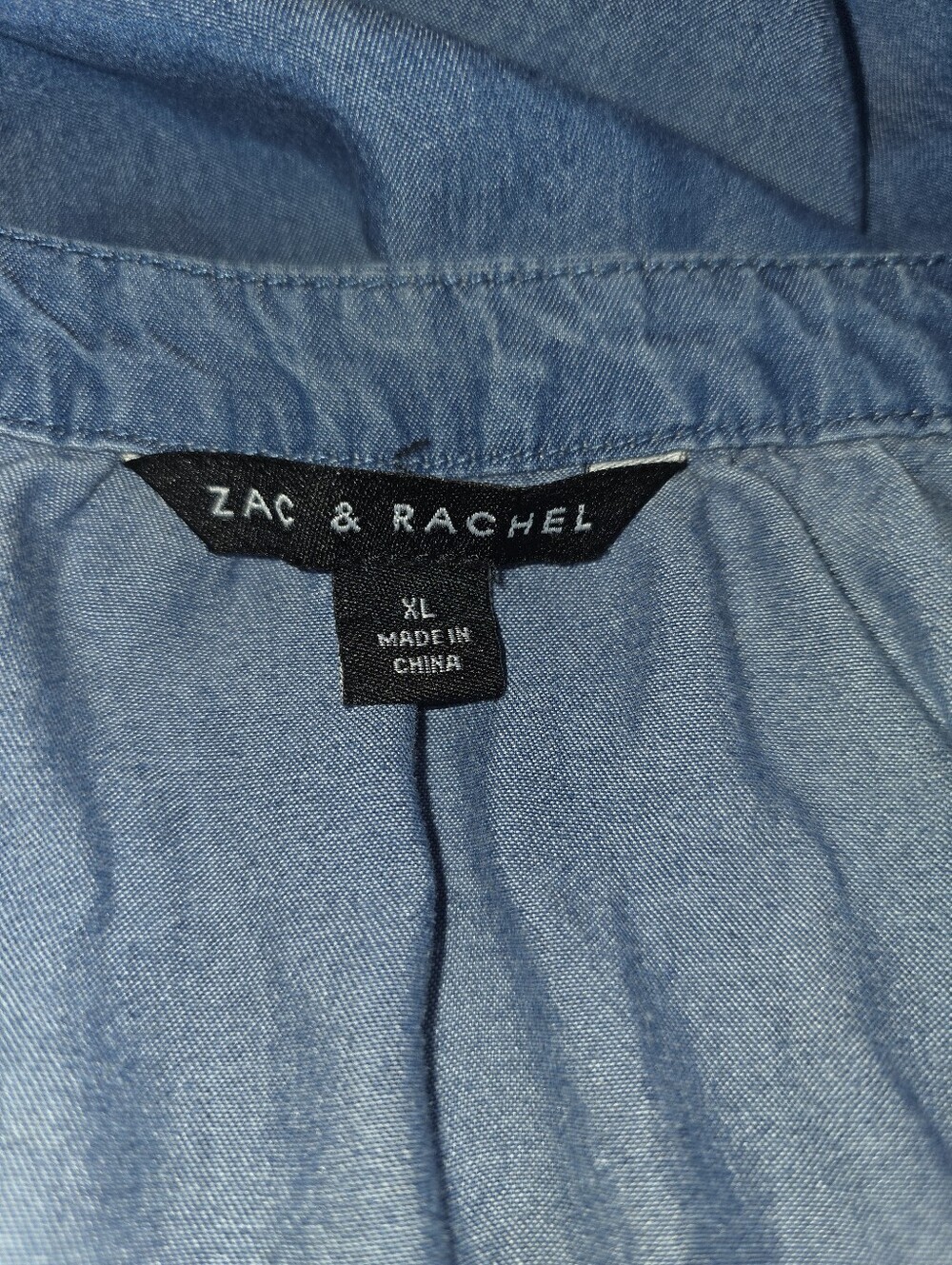 Zac & Rachel Chambray Top Size XL - Picture 4 of 5